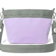 レスポートサック　スモールバケットバッグ　ショルダーバッグ　ラベンダー✕グレー