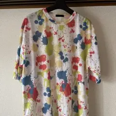 ペイント柄 Tシャツ マルチカラー Lサイズ