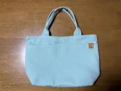 帆布トートバッグ　B5サイズ　ミントグリーン(ポケットいっぱい)