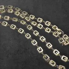 GIVENCHY ヴィンテージGロゴ 2連 チェーンネックレス 80cm 158