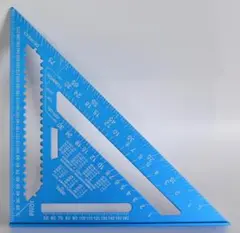 三角定規 木工用 丸鋸定規 30 × 30 cm アルミ合金 分度器