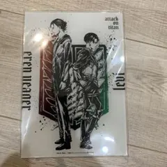 新品　進撃の巨人　ビジュアルアクリルプレート　墨絵　エレン&リヴァイ　レア