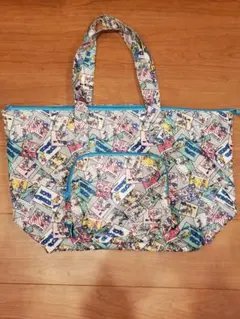 ディズニー　ドナルド&デイジー 旅行バッグ　折りたたみサブバッグ