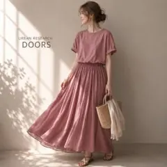 美品 ドアーズ25SSゆったり大人可愛いボイルカットドッキングワンピース♪.