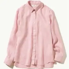 美品✨UNIQLO ユニクロ プレミアムリネンシャツ ピンク M