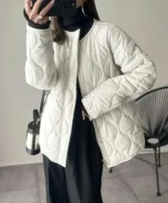 Emma Taylor エマテイラー ノーカラーコート キルティング サイズ38