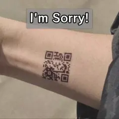 QRコード柄 タトゥーシール 「I’m Sorry!」