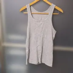 UNIQLO メンズ リブタンクトップ グレー Sサイズのサムネイル