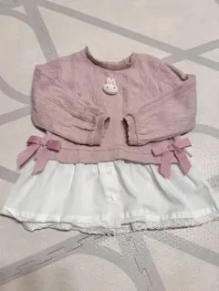 メゾピアノ ウサギレイヤードチュニック 80cm