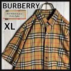 3788【現行・XL・美品】バーバリー ノバチェック 総柄 半袖 BDシャツ