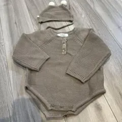 新品未使用 mybebe ロンパース セットアップ ニット 80