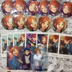 あんスタ、葵ゆうた缶バッチ11個と、ぱしゃっつ7枚と、クリアカード3枚のセット。