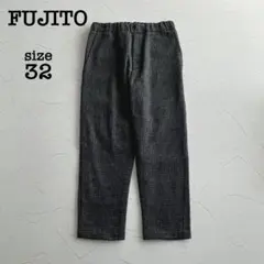 【極美品】フジト 日本製 ウール イージー パンツ スラックス チェック柄