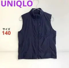 UNIQLO ナイロンベスト キッズ140cm☆マイクロフリース☆ネイビー☆