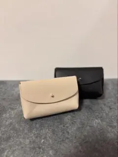 ハンドメイド　ミニポーチ　グレージュorブラックどちらか一つ