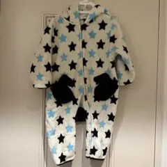 星柄　フリース　ロンパース　カバーオール