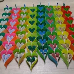 ハートリング　七夕、パーティー飾り　ハンドメイド　折り紙のサムネイル