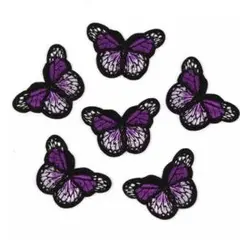 紫 6枚 ワッペン ちょうちょ 蝶 ダンス 新体操 体操 レオタード 社交ダンス