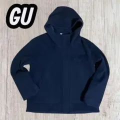 GU コージーメルトンショートフーディコート NAVY S