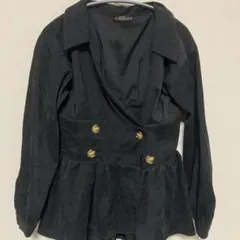 【GORGE】ゴージ 黒コーデュロイ ダブルボタン ジャケット アウタ F