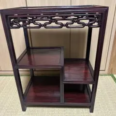 唐木家具 飾り棚 茶棚 違い棚 彫刻 伝統工芸 - メルカリ