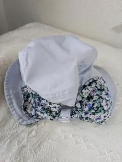 branshes 花柄ベビー帽子 44〜46cm　ブルー　水色