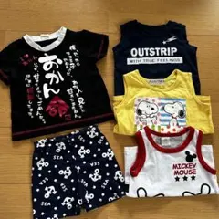 おかん命 Tシャツ タンクトップ　ズボン　5枚セット　夏服　80cm