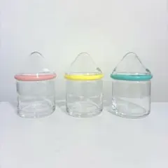 レトロ可愛い・東洋ガラス キャンディポット 80年代 90年代 パステルカラー