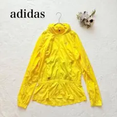 【アディダス】ウィンドブレーカー（M）フルジップ 英字ロゴ ドローコード フード