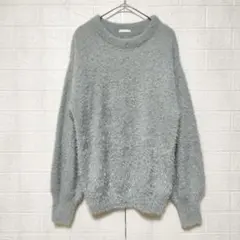 GU ジーユー (M)　フェザーヤーン パフスリーブ セーター
