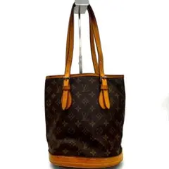 ルイヴィトン バケットPM モノグラム トートバッグ レザー ブラウン