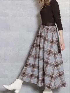 dazzlin バイカラーロングコンビワンピース