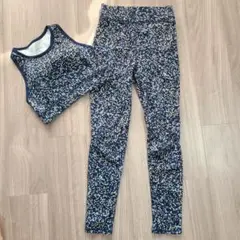 GU　ヨガウェア セット Mサイズ ネイビー ドット