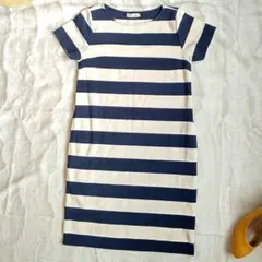 【アースミュージックアンドエコロジー】ボーダー　ワンピース　Sサイズ　半袖