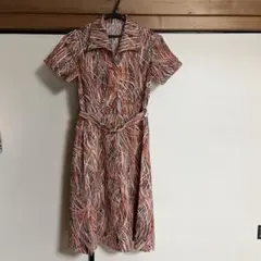 70s ヴィンテージワンピース 昭和レトロ 総柄　ハンドメイド　ワンピース
