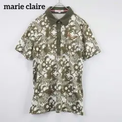 marie claire 花柄 ゴルフウェア 半袖ポロシャツ【M】吸汗速乾