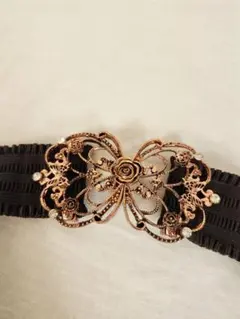 axes femme　アクシーズファム　立体バラ×蝶ゴムベルト