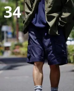 【オンライン限定カラー（ダークネイビー）】ストレッチツイルカーゴショーツ