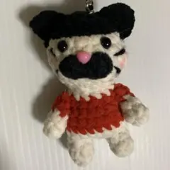 ハンドメイド あみぐるみ キーホルダー 猫