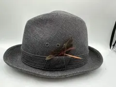 Borsalino ボルサリーノ 日本製 中折れハット 帽子 M グレー 灰色のサムネイル