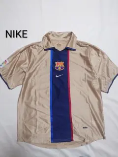 00s NIKE バルセロナ ユニフォーム ゴールド 刺繍ロゴ - メルカリ