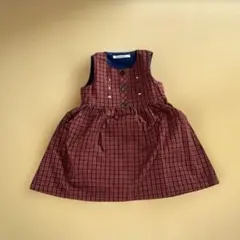 ファミリア ジャンパースカート チェック テリア 100