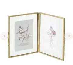 Francfranc メタルガラス フレーム 2面 ゴールド