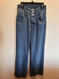 ハイウエストライトブルーデニムパンツ