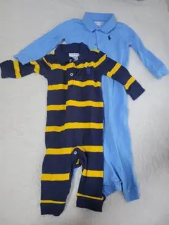 ラルフローレン　ロンパース・カバーオールセット（青・黄色）