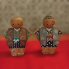 郷土玩具 創作こけし人形 一対のサムネイル
