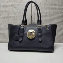 A.D.M.J. ハンドバッグ ブラック レザー ゴールド金具
