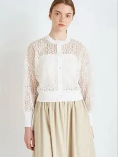人気 Ballsey チュールエンブロイダリー カーディガン トゥモローランド チュールエンブロイダリー レースショートカーディガン