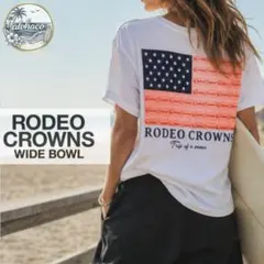 ​【美品】RCWB 星条旗 バックプリント Vネック Tシャツ 白 ゆったりのサムネイル