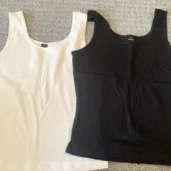 Lサイズ タンクトップ 2枚セット（ホワイト・ブラック）
